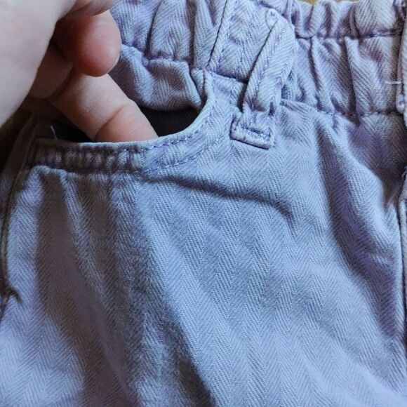 Cat & Jack Shorts 3T Purple Jean Shorts Paperbag Waist Spring Summer Cotton - Picture 3 of 8